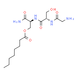 ChemSpider 2D Image | Glycyl-L-seryl-O-octanoyl-L-serinamide | C16H30N4O6