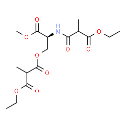 ChemSpider 2D Image | (2S)-2-[(3-Ethoxy-2-methyl-3-oxopropanoyl)amino]-3-methoxy-3-oxopropyl ethyl methylmalonate | C16H25NO9