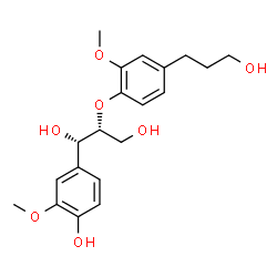 ChemSpider 2D Image | (1S,2R)-1-(4-Hydroxy-3-methoxyphenyl)-2-[4-(3-hydroxypropyl)-2-methoxyphenoxy]-1,3-propanediol | C20H26O7