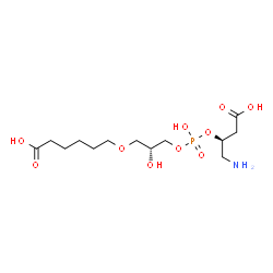 ChemSpider 2D Image | (3S,8R)-3-(Aminomethyl)-5,8-dihydroxy-4,6,10-trioxa-5-phosphahexadecane-1,16-dioic acid 5-oxide | C13H26NO10P