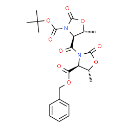 ChemSpider 2D Image | 2-Methyl-2-propanyl (4S,5R)-4-({(4S,5R)-4-[(benzyloxy)carbonyl]-5-methyl-2-oxo-1,3-oxazolidin-3-yl}carbonyl)-5-methyl-2-oxo-1,3-oxazolidine-3-carboxylate | C22H26N2O9