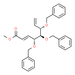 ChemSpider 2D Image | 4,5,6-Tris-benzyloxy-octa-2,7-dienoic acid methyl ester | C30H32O5