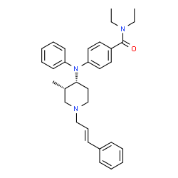 ChemSpider 2D Image | N,N-Diethyl-4-[{(3S,4R)-3-methyl-1-[(2E)-3-phenyl-2-propen-1-yl]-4-piperidinyl}(phenyl)amino]benzamide | C32H39N3O