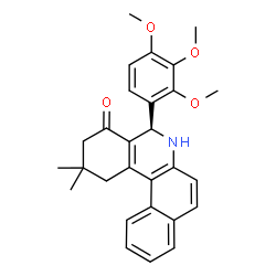 ChemSpider 2D Image | (5R)-2,2-Dimethyl-5-(2,3,4-trimethoxyphenyl)-2,3,5,6-tetrahydrobenzo[a]phenanthridin-4(1H)-one | C28H29NO4