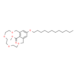 ChemSpider 2D Image | Methyl 16-(dodecyloxy)-3,6,9,12-tetraoxabicyclo[12.3.1]octadeca-1(18),14,16-triene-18-carboxylate | C28H46O7