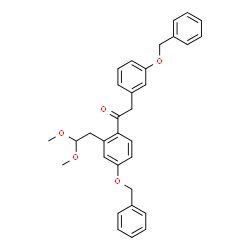 ChemSpider 2D Image | 1-[4-(Benzyloxy)-2-(2,2-dimethoxyethyl)phenyl]-2-[3-(benzyloxy)phenyl]ethanone | C32H32O5