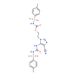 ChemSpider 2D Image | 2-[4-Cyano-5-({[(4-methylphenyl)sulfonyl]carbamoyl}amino)-1H-imidazol-1-yl]ethyl [(4-methylphenyl)sulfonyl]carbamate | C22H22N6O7S2