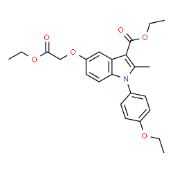 ChemSpider 2D Image | 1H-Indole-3-carboxylic acid, 5-(2-ethoxy-2-oxoethoxy)-1-(4-ethoxyphenyl)-2-methyl-, ethyl ester | C24H27NO6