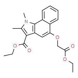 ChemSpider 2D Image | ethyl 5-(2-ethoxy-2-oxo-ethoxy)-1,2-dimethyl-benzo[g]indole-3-carboxylate | C21H23NO5