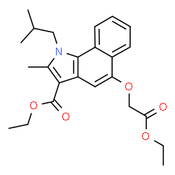 ChemSpider 2D Image | Ethyl 5-(2-ethoxy-2-oxoethoxy)-1-isobutyl-2-methyl-1H-benzo[g]indole-3-carboxylate | C24H29NO5