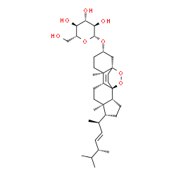 ChemSpider 2D Image | (1S,2R,5R,6R,9R,10R,13S,15S)-5-[(2R,3E,5R)-5,6-Dimethyl-3-hepten-2-yl]-6,10-dimethyl-16,17-dioxapentacyclo[13.2.2.0~1,9~.0~2,6~.0~10,15~]nonadec-18-en-13-yl beta-D-glucopyranoside | C34H54O8