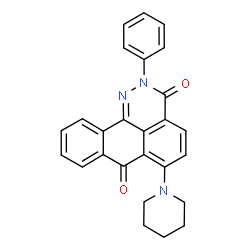 ChemSpider 2D Image | 3H-dibenzo[de,h]cinnoline-3,7(2H)-dione, 2-phenyl-6-(1-piperidinyl)- | C26H21N3O2