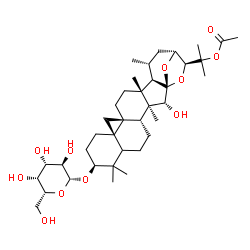 ChemSpider 2D Image | 2-[(1S,2R,3S,4R,9S,12R,14S,17R,18R,19R,21R,22S)-9-(beta-D-Galactopyranosyloxy)-2-hydroxy-3,8,8,17,19-pentamethyl-23,24-dioxaheptacyclo[19.2.1.0~1,18~.0~3,17~.0~4,14~.0~7,12~.0~12,14~]tetracos-22-yl]-2
-propanyl acetate | C38H60O11