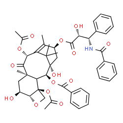 ChemSpider 2D Image | (2alpha,3xi,5beta,6alpha,10beta,13alpha)-4,10-Diacetoxy-13-{[(2R,3S)-3-(benzoylamino)-2-hydroxy-3-phenylpropanoyl]oxy}-1,6-dihydroxy-9-oxo-5,20-epoxytax-11-en-2-yl benzoate | C47H51NO14
