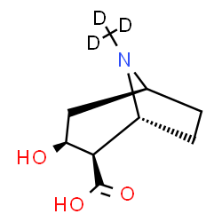 ChemSpider 2D Image | (1R,2R,3S,5S)-3-Hydroxy-8-(~2~H_3_)methyl-8-azabicyclo[3.2.1]octane-2-carboxylic acid | C9H12D3NO3