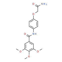 ChemSpider 2D Image | benzamide, N-[4-(2-amino-2-oxoethoxy)phenyl]-3,4,5-trimethoxy- | C18H20N2O6