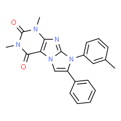 ChemSpider 2D Image | 1,3-dimethyl-8-(3-methylphenyl)-7-phenyl-1H-imidazo[2,1-f]purine-2,4(3H,8H)-dione | C22H19N5O2
