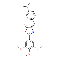 ChemSpider 2D Image | (4E)-4-(4-Isopropylbenzylidene)-2-(3,4,5-trimethoxyphenyl)-1,3-oxazol-5(4H)-one | C22H23NO5