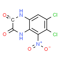 ChemSpider 2D Image | 6,7-Dichloro-5-nitro(2-~11~C)-1,4-dihydro-2,3-quinoxalinedione | C711CH3Cl2N3O4