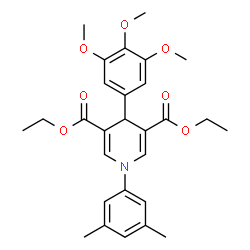 ChemSpider 2D Image | Diethyl 1-(3,5-dimethylphenyl)-4-(3,4,5-trimethoxyphenyl)-1,4-dihydro-3,5-pyridinedicarboxylate | C28H33NO7