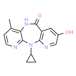 ChemSpider 2D Image | 11-Cyclopropyl-8-hydroxy-4-methyl-5,11-dihydro-6H-dipyrido[3,2-b:2',3'-e][1,4]diazepin-6-one | C15H14N4O2