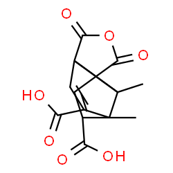 ChemSpider 2D Image | 5a,7b-Dimethyl-1,3-dioxo-5a,7b-dihydropentaleno[6',1':1,3,2]cyclopropa[1,2-c]furan-5,6-dicarboxylic acid | C14H10O7