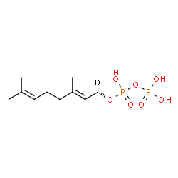 ChemSpider 2D Image | (1S,2E)-3,7-Dimethyl(1-~2~H_1_)-2,6-octadien-1-yl trihydrogen diphosphate | C10H19DO7P2