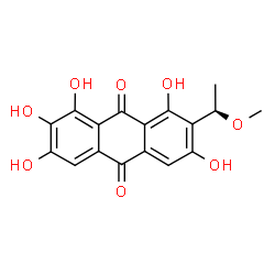 ChemSpider 2D Image | 1,2,3,6,8-Pentahydroxy-7-[(1R)-1-methoxyethyl]-9,10-anthraquinone | C17H14O8