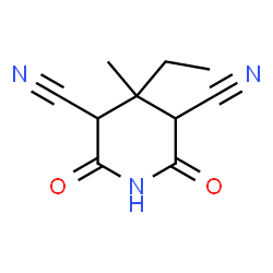 ChemSpider 2D Image | 2,4-Dicyano-3-Ethyl-3-Methylglutarimide | C10H11N3O2
