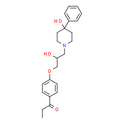 ChemSpider 2D Image | 1-{4-[2-Hydroxy-3-(4-hydroxy-4-phenyl-1-piperidinyl)propoxy]phenyl}-1-propanone | C23H29NO4