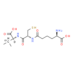 ChemSpider 2D Image | N-[(5R)-5-Amino-5-carboxypentanoyl]-L-cysteinyl-D-(3-~13~C,2-~2~H)valine | C1313CH24DN3O6S