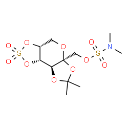 ChemSpider 2D Image | [(3aR,5aS,8aS,8bS)-7,7-Dimethyl-2,2-dioxidotetrahydro-5aH-[1,3,2]dioxathiolo[4,5-d][1,3]dioxolo[4,5-b]pyran-5a-yl]methyl dimethylsulfamate | C11H19NO10S2