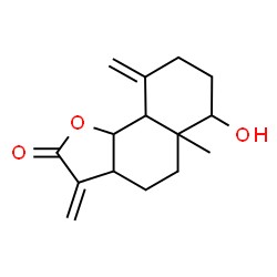 ChemSpider 2D Image | 6-Hydroxy-5a-methyl-3,9-bis(methylene)decahydronaphtho[1,2-b]furan-2(3H)-one | C15H20O3