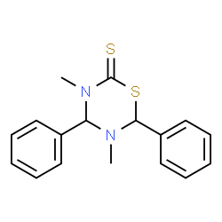 ChemSpider 2D Image | 3,5-Dimethyl-4,6-diphenyl-1,3,5-thiadiazinane-2-thione | C17H18N2S2
