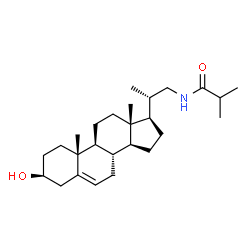 ChemSpider 2D Image | N-{(2S)-2-[(3S,8S,9S,10R,13S,14S,17R)-3-Hydroxy-10,13-dimethyl-2,3,4,7,8,9,10,11,12,13,14,15,16,17-tetradecahydro-1H-cyclopenta[a]phenanthren-17-yl]propyl}-2-methylpropanamide | C26H43NO2