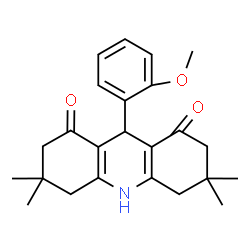 ChemSpider 2D Image | 9-(2-Methoxyphenyl)-3,3,6,6-tetramethyl-3,4,6,7,9,10-hexahydro-1,8(2H,5H)-acridinedione | C24H29NO3
