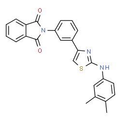 ChemSpider 2D Image | 2-(3-{2-[(3,4-Dimethylphenyl)amino]-1,3-thiazol-4-yl}phenyl)-1H-isoindole-1,3(2H)-dione | C25H19N3O2S