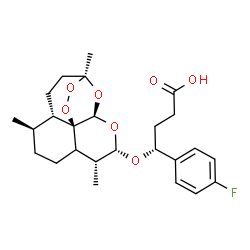 ChemSpider 2D Image | (4R)-4-(4-Fluorophenyl)-4-{[(1S,4S,5R,9R,10S,12R,13R)-1,5,9-trimethyl-11,14,15,16-tetraoxatetracyclo[10.3.1.0~4,13~.0~8,13~]hexadec-10-yl]oxy}butanoic acid | C25H33FO7