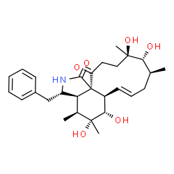 ChemSpider 2D Image | (3S,3aR,4S,5R,6S,6aR,7E,10S,11R,12R,15aR)-3-Benzyl-5,6,11,12-tetrahydroxy-4,5,10,12-tetramethyl-3,3a,4,5,6,6a,9,10,11,12,13,14-dodecahydro-1H-cycloundeca[d]isoindole-1,15(2H)-dione | C28H39NO6
