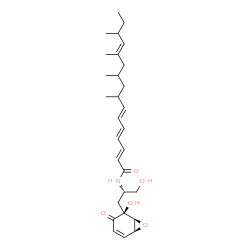 ChemSpider 2D Image | (2E,4E,6E,12E)-N-{(2S)-1-Hydroxy-3-[(1S,2S,6S)-2-hydroxy-3-oxo-7-oxabicyclo[4.1.0]hept-4-en-2-yl]-2-propanyl}-8,10,12,14-tetramethyl-2,4,6,12-hexadecatetraenamide | C29H43NO5