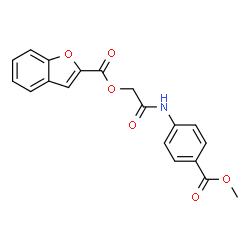 ChemSpider 2D Image | 2-{[4-(Methoxycarbonyl)phenyl]amino}-2-oxoethyl 1-benzofuran-2-carboxylate | C19H15NO6