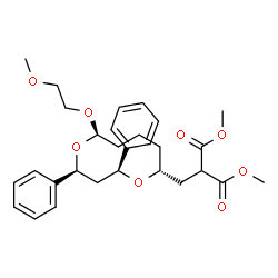 ChemSpider 2D Image | Dimethyl {[(2S,4S,6R,10R)-10-(2-methoxyethoxy)-2,4-diphenyl-1,5-dioxecan-6-yl]methyl}malonate | C29H38O8