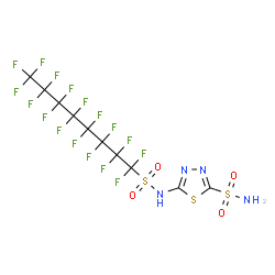 ChemSpider 2D Image | 5-{[(Heptadecafluorooctyl)sulfonyl]amino}-1,3,4-thiadiazole-2-sulfonamide | C10H3F17N4O4S3