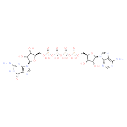 ChemSpider 2D Image | P(1)-(5'-adenosyl),P(4)-(5'-guanosyl) tetraphosphate | C20H28N10O20P4