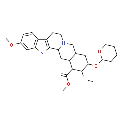 ChemSpider 2D Image | Methyl 11,17-dimethoxy-18-(tetrahydro-2H-pyran-2-yloxy)yohimban-16-carboxylate | C28H38N2O6