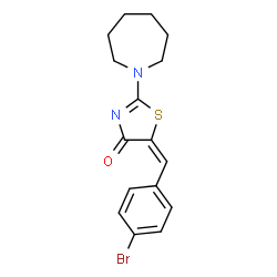 ChemSpider 2D Image | (5E)-2-(1-Azepanyl)-5-(4-bromobenzylidene)-1,3-thiazol-4(5H)-one | C16H17BrN2OS