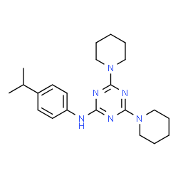 ChemSpider 2D Image | N-(4-Isopropylphenyl)-4,6-di(1-piperidinyl)-1,3,5-triazin-2-amine | C22H32N6
