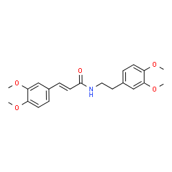 ChemSpider 2D Image | (2E)-3-(3,4-Dimethoxyphenyl)-N-[2-(3,4-dimethoxyphenyl)ethyl]acrylamide | C21H25NO5