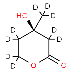 ChemSpider 2D Image | (4R)-3,3,5,5,6,6-hexadeuterio-4-hydroxy-4-(trideuteriomethyl)tetrahydropyran-2-one | C6HD9O3