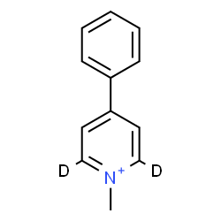 ChemSpider 2D Image | 2,6-dideuterio-1-methyl-4-phenyl-pyridin-1-ium | C12H10D2N
